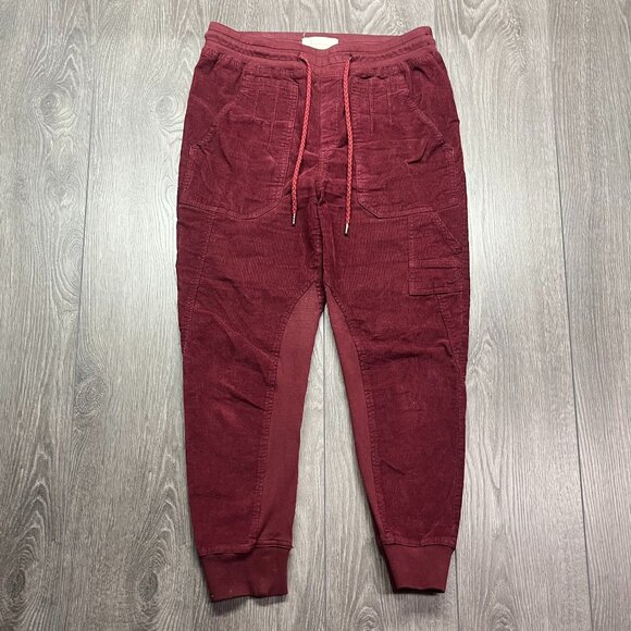 Anthropology Corduroy‎ Joggers Burgundy Red Small 30 x 26 - Picture 1 of 10